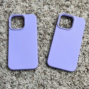 iPhone 14 Pro Max - 2 Slim Purple Silicone iPhone Cases  - never used